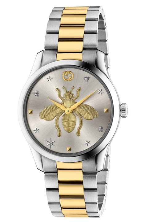 gucci silver bee watch|gucci g timeless bee watch.